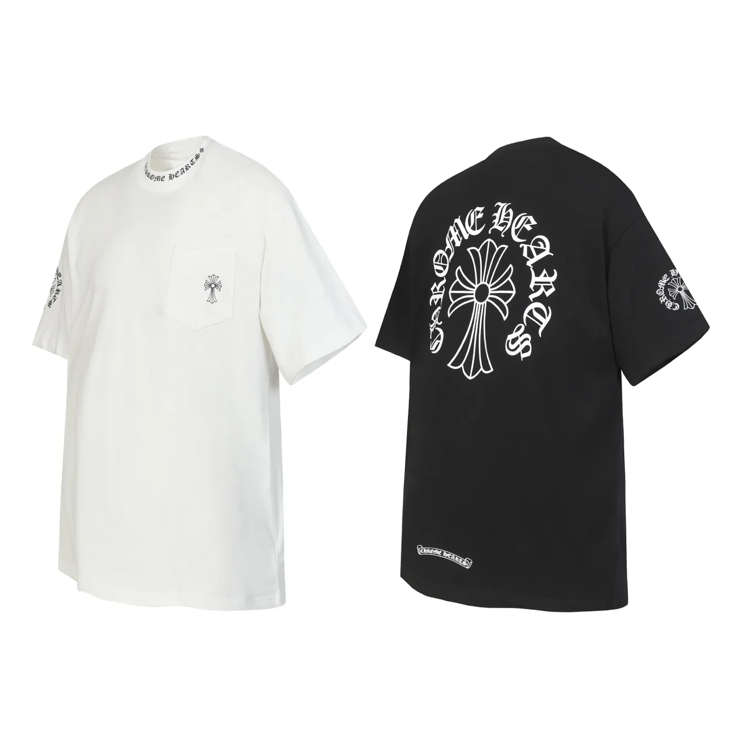 P150 2208 - Chrome Hearts/Chrome Hearts Sanskrit cross letter printed short-sleeved T-shirt - High weight, high density and high quality. The wool is soft, delicate and skin-friendly. It feels soft and silky. It has excellent warmth and skin-friendly properties. - Customized weaving and dyeing, no color difference, regardless of fabric or workmanship details. Rolled over the ordinary version on the market -Colour: black white -Size: S M L XL